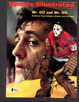 Tony And Phil Esposito Dual Signed Sports Illustrated Cover - Beckett (bas)