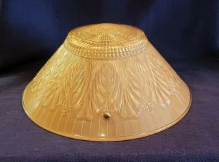 Vintage Art Deco 3 Chain Ceiling Fixture W/frosted Amber/orange Shade 10 1/2 "