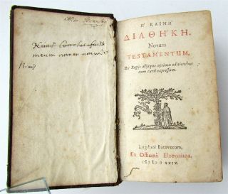 1624 Greek Bible Elzevir Press Antique Testament Novum Testamentum Biblia