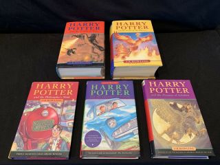 1st Edition,  Very Early & 1st Print U.  K.  Bloomsbury Harry Potter 1 - 5,  Rowling Hc