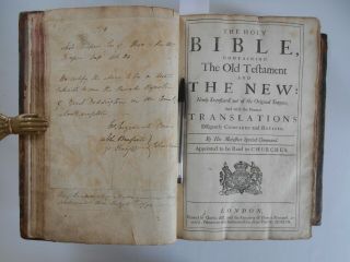 1704 KING JAMES HOLY BIBLE Old Testaments Apocrypha Book of Psalms FOLIO 2