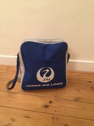 Vintage Japan Air Lines Travel Bag Flight Bag Cabin Bag Hand Luggage Tote Bag