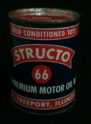 Vintage Structo 66 Motor Oil Can Coin Bank