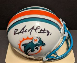 Randy Mcmichael Miami Dolphins Autographed Mini Helmet,  W/coa