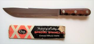 Vintage Case Xx Cap 231 - 8 " Butcher Knife 3 - Rivet Full Tang Wood Handle