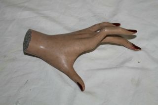 Vintage Mannequin Female Left Hand Long Fingers With Painted Nails