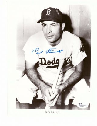 Carl Furillo Autograph 8 X 10 Photo Jsa Certified Baseball