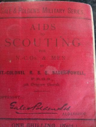' Aids to Scouting for NCO ' s and Men ' by Baden - Powell - Dated 1899 - 1st Edition 2