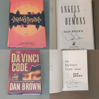 Angels & Demons And The Davinci Code By Dan Brown Signed First Editions