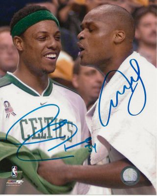 Boston Celtics Paul Pierce / Antoine Walker Autographed 8x10 W/coa
