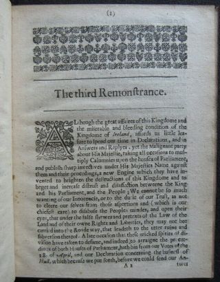 REMONSTRANCE DECLARATION KING HULL 1642 ENGLISH CIVIL WAR Pamphlet PARLIAMENT 3