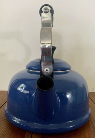 Le Creuset 1.  7L Blue Classic Tea/Water Kettle Teapot Vintage Patent Pending EUC 2