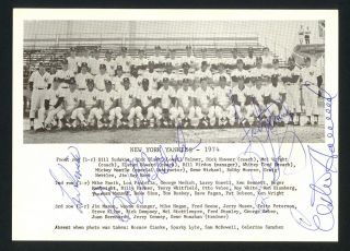1974 York Yankees Team Photo Signed By 5 Including Elston Howard (d.  1980)