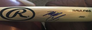 Michael Chavis Boston Red Sox Signed Autographed Bat Jsa Witness Blonde