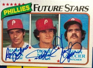 Ramon Aviles,  Dickie Noles And Kevin Saucier Autographed 1980 Topps 682