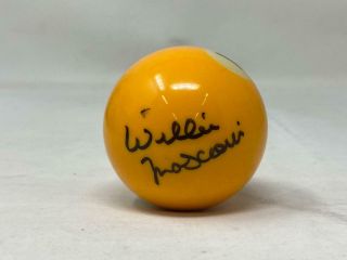 Willie Mosconi Signed Pool Yellow 1 Ball American Billiards Autograph