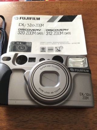 Fujifilm 35mm Vintage Compact Film Camera Dl - 320 Fujinon 38 - 120mm Zoom With Book