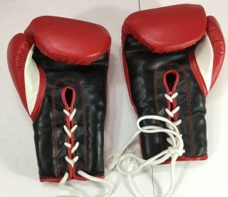Vintage Red Everlast 12 Oz Lace Up Boxing Gloves Made In The Usa