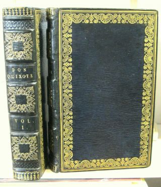 Fine Binding 2 Vols Don Quixote 1809 Illustrated Trans By C.  Jarvis Fine Bindngs 2