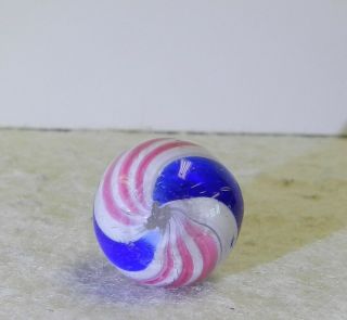 11729m Vintage German Handmade Peppermint Swirl Marble.  63 Inches 2