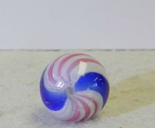 11729m Vintage German Handmade Peppermint Swirl Marble.  63 Inches 3