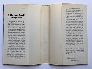 Philip K Dick - A Maze of Death - 1970 1st First Edition HC HB DJ EX - LIBRIS 3