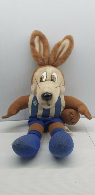 Vintage Vfl North Melbourne Kangaroos Football Mascot Afl Aussie Rules Soft Toy