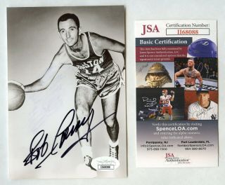 Bob Cousy Celtics Great Signed 4x6 Picture Photograph Jsa Certified Autograph