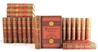 Waverley Novels Sir Walter Scott 23 Vol Set Fireside Edition Decorative Bindings