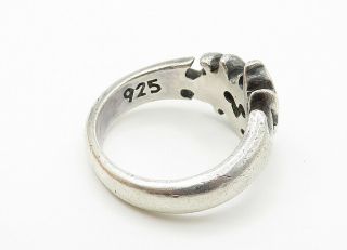 KALEVALA KORU FINLAND 925 Silver - Vintage Sculpted Band Ring Sz 6 - R12094 3