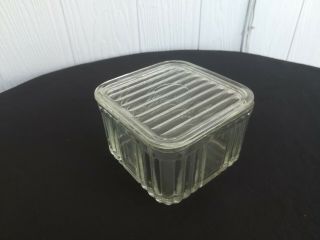 Vintage Depression Glass Butter Dish And Lid