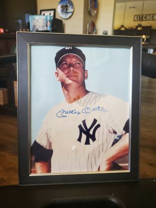 Mickey Mantle Signed " Authentic " Autograph Framed 8x10 Picture.