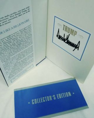 Signed Autographed President Donald Trump Think Like A Billionaire First Edition