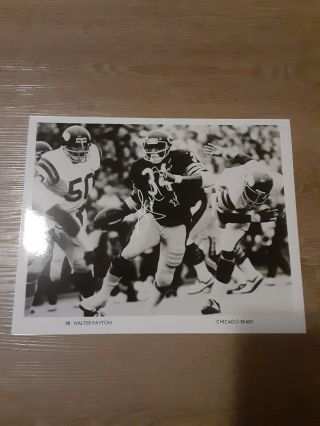 Walter Payton Autographed Signed 8x10 B&w Glossy Photo Chicago Bears Rare