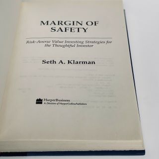 Margin of Safety : Value Investing • 1st Edition,  First Printing • Seth Klarman 3