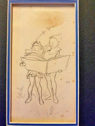 Arthur Rackham Drawing Of Two Fairies Reading A Book Zankiewank Bletcher Witch