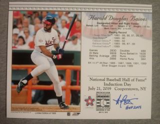 Chicago White Sox - Harold Baines Signed 8x10 Hall Of Fame Induction Day Card