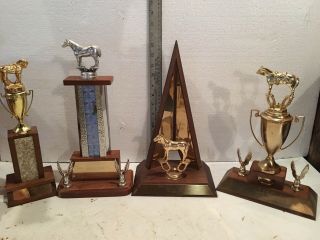 Vintage 1963,  1964,  1969 Horse Show Trophy Metal & Wood,  One Only Buyers Choice