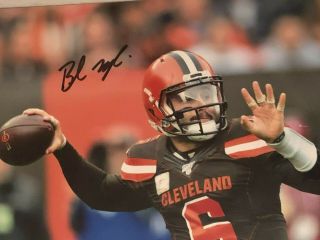 Baker Mayfield Autographed 8x10 Photo With G/a - Cleveland Browns