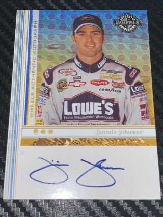Jimmie Johnson Autographed Pack Pulled Insert Card 2003 Wheels Authentics Champ