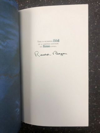 Signed First Edition President Ronald Reagan Speaking My Mind 1106 Of 5,  000