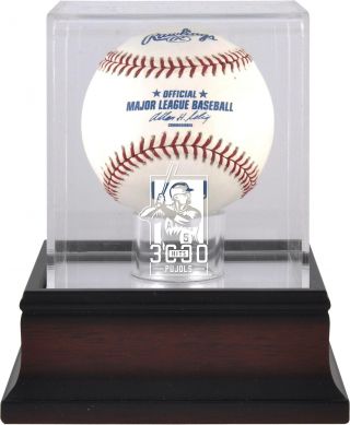 Albert Pujols La Angels Mahogany 3,  000 Career Hits Logo Baseball Display Case