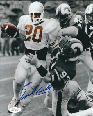 Signed 8x10 Earl Campbell University Of Texas Autographed Photo - Jsa
