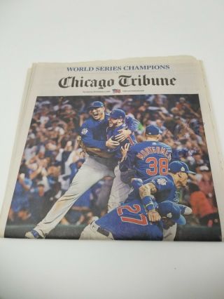 Chicago Tribune World Series Chicago Cubs 2016 Signed By Montgomery And Coghlan