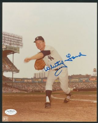 Whitey Ford Yankees Auto Signed Autograph 8x10 Color Photo Jsa