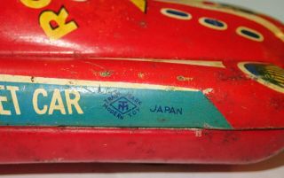 Vintage Masudaya Modern Toys Rocket Car X Space Rocket Car Japan Tin Friction 3