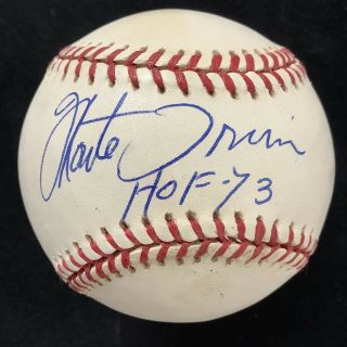 Monte Irvin Signed Baseball Rawlings York Giants Autograph Hof 73 Inscr Jsa