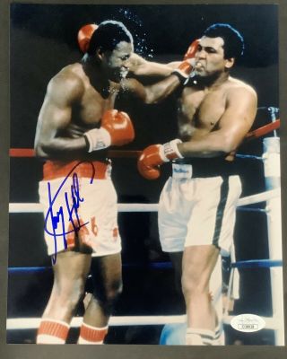 Larry Holmes Signed Photo 8x10 Vs Muhammad Ali Autograph Boxing Glove Hof Jsa