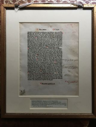 Caxton Printing: Leaf From 1st Edition Of Higden 