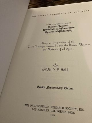 SIGNED - The Secret Teachings Of All Ages Manly P Hall 1975 Edition 3